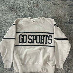 Abercrombie & Fitch Cream and Black Crewneck Sweater